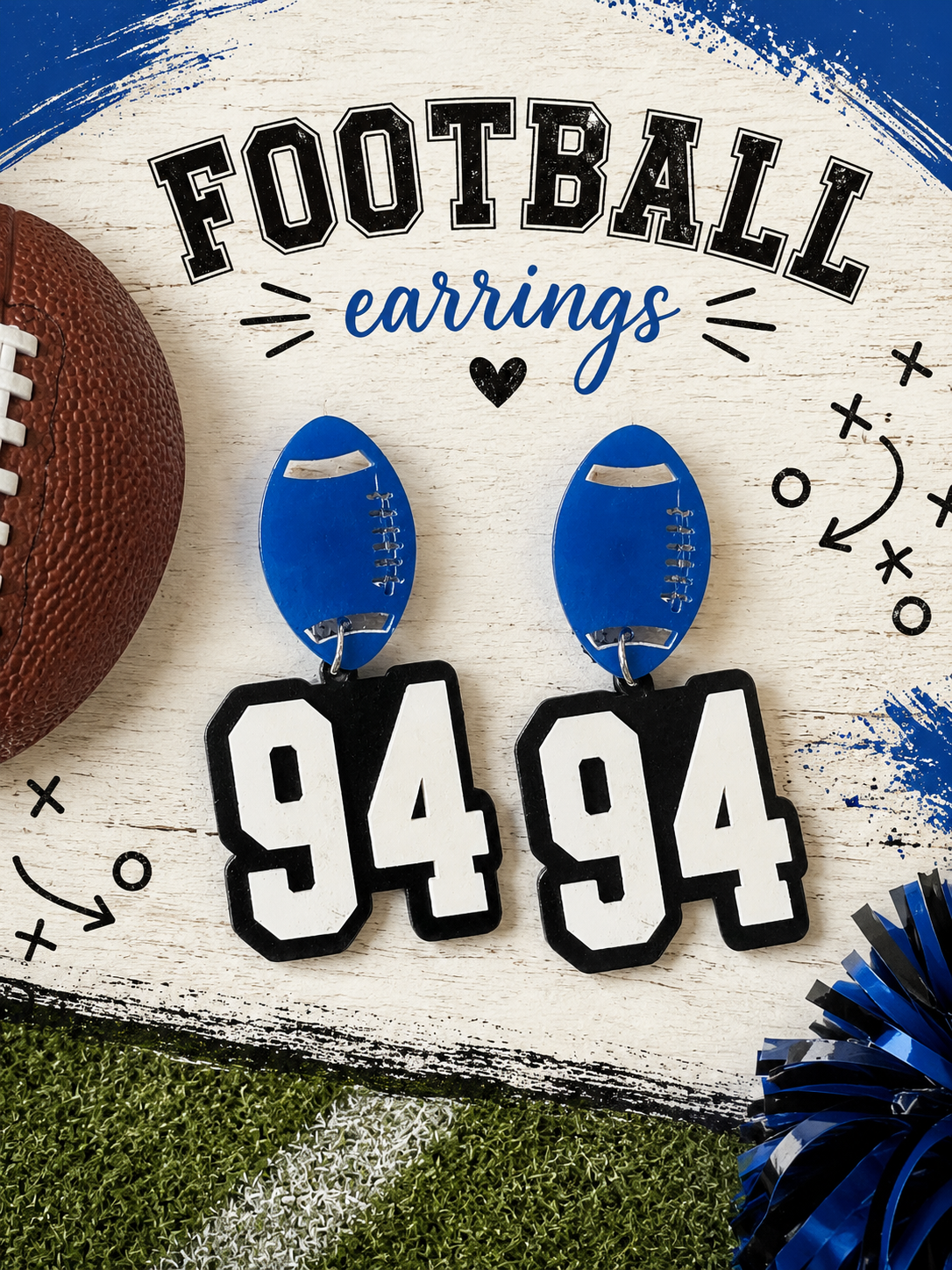 Personalized Gameday Number Earrings | Custom Jersey Earrings | Team Spirit Acrylic Earrings
