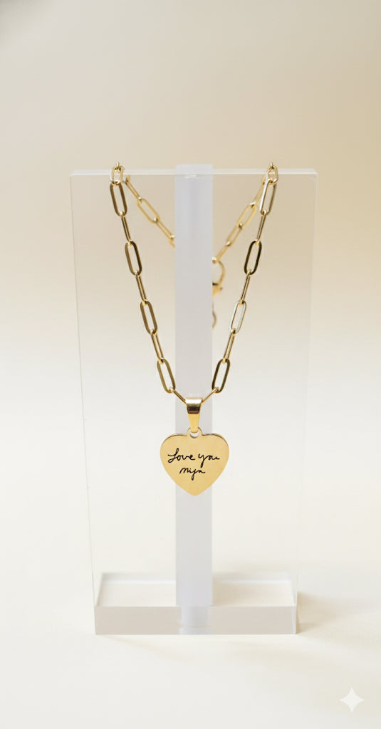 Heart paperclip chain