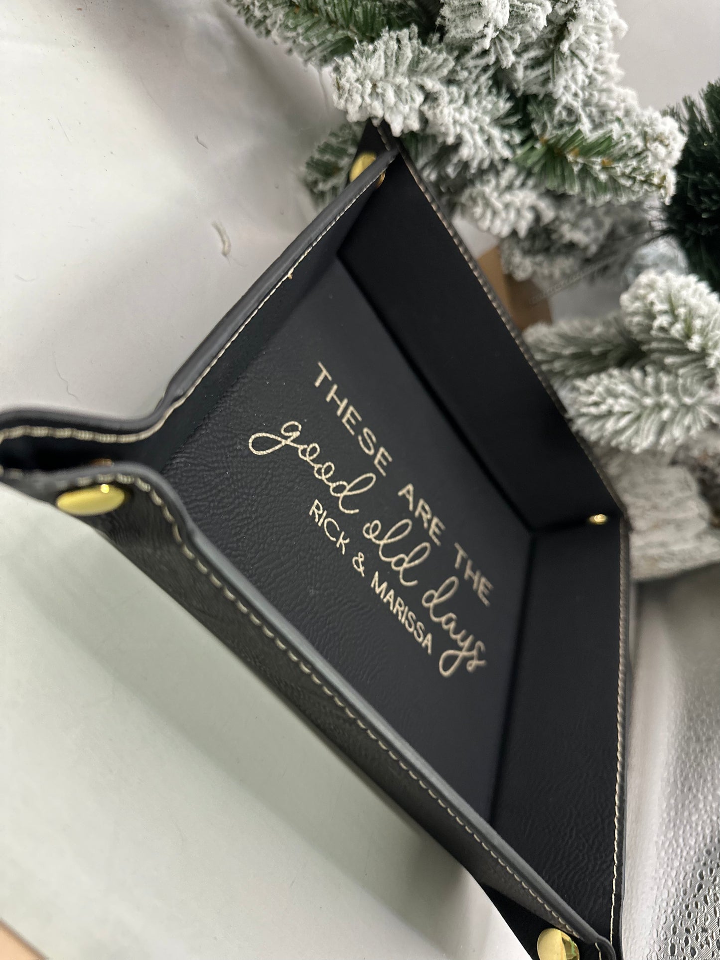 Personalized Valet leatherette Tray