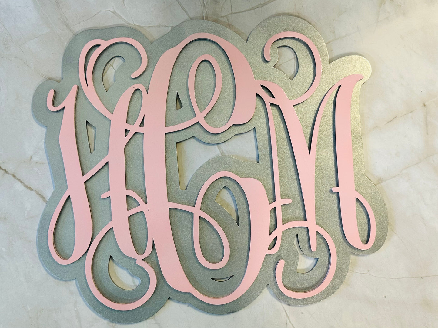 Monogram wood sign