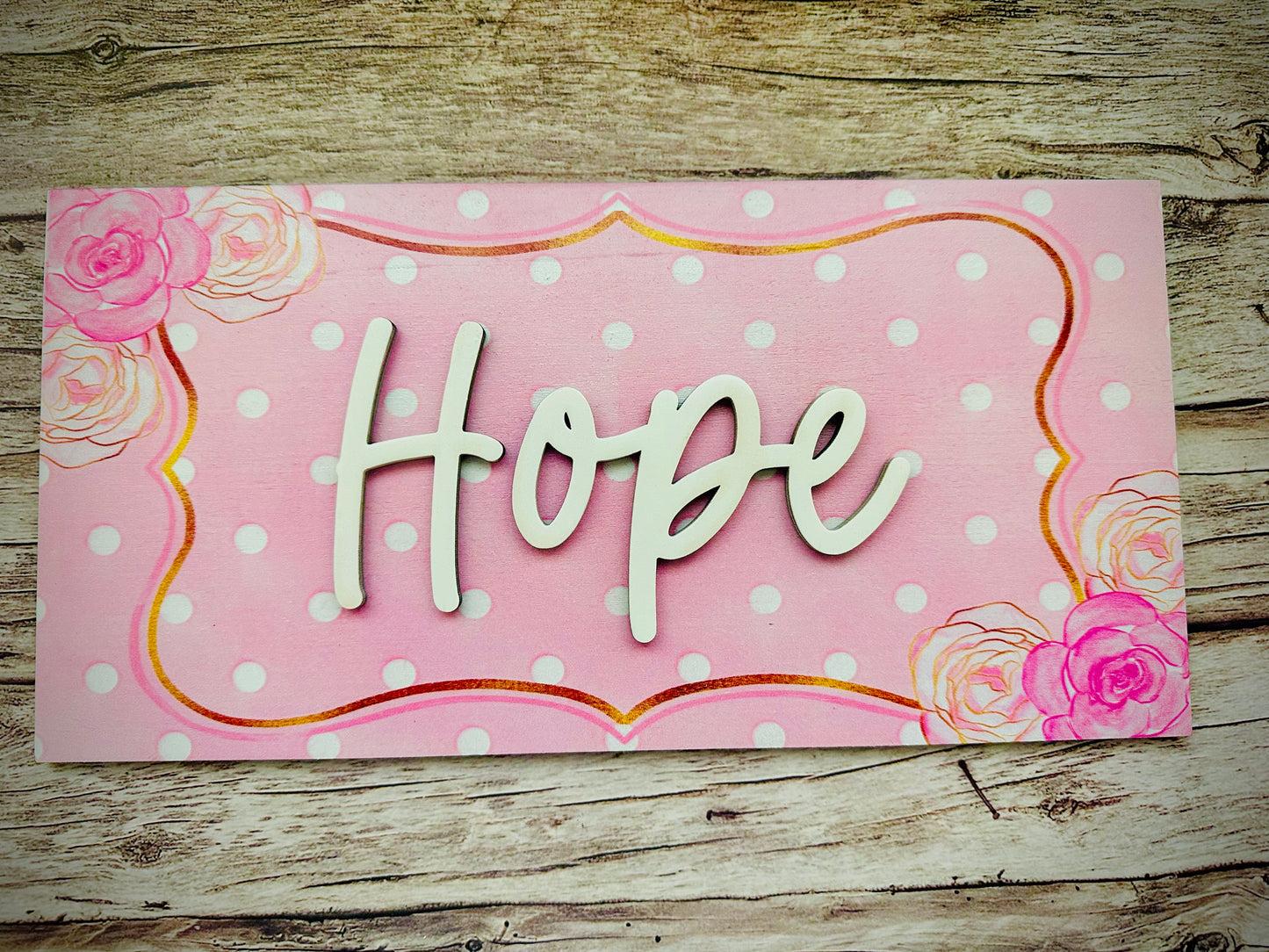 12x6 pInk floral custom sign