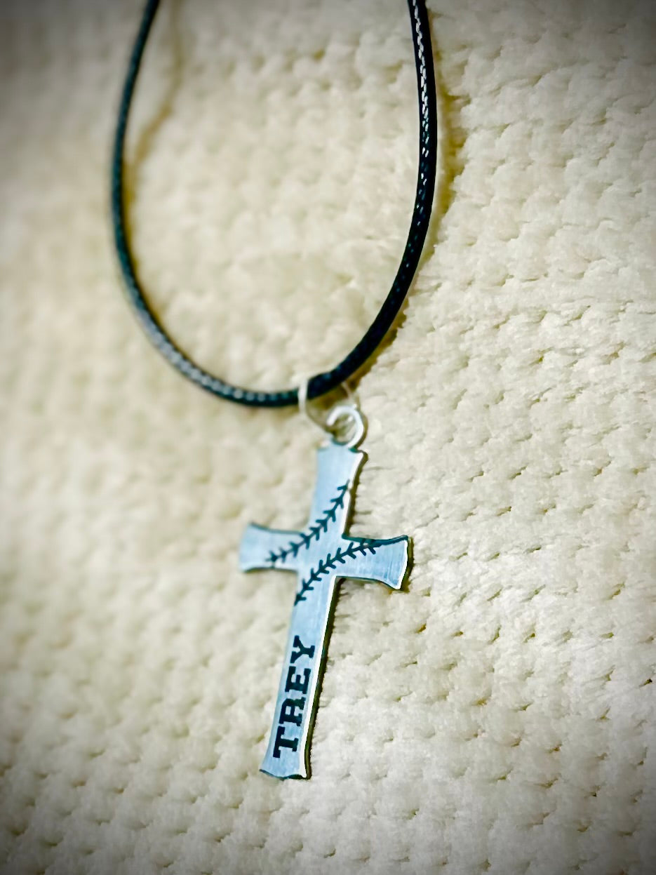 Cross necklace with name