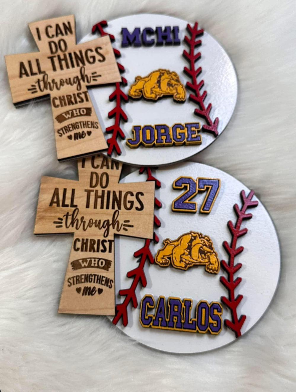 Baseball round wood sign