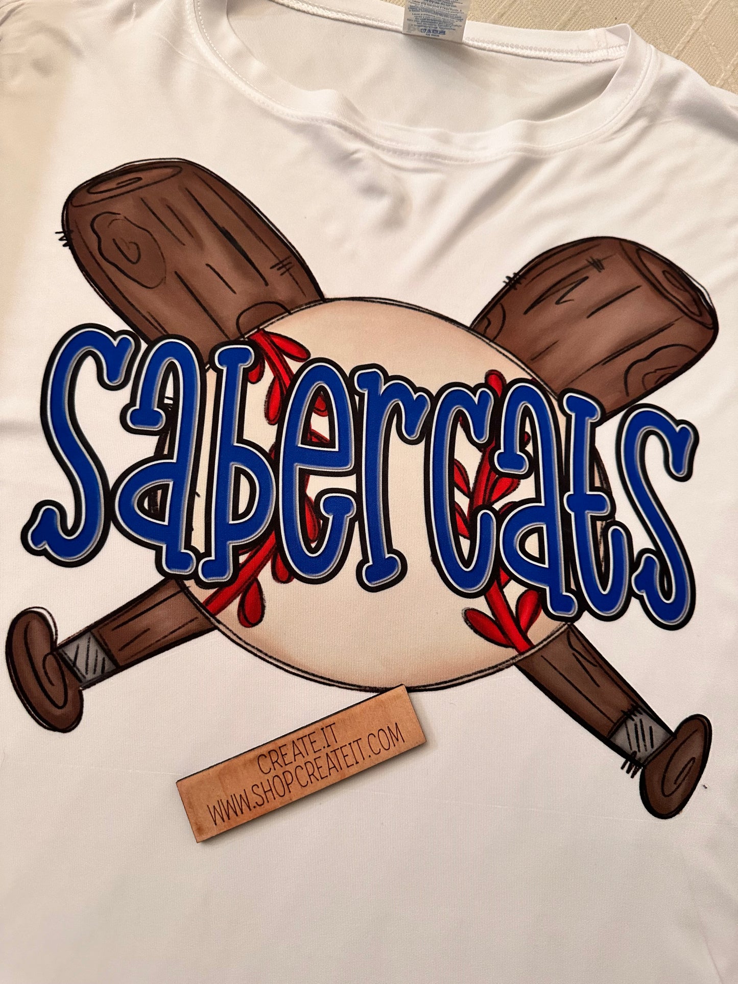 Baseball shirt with team name