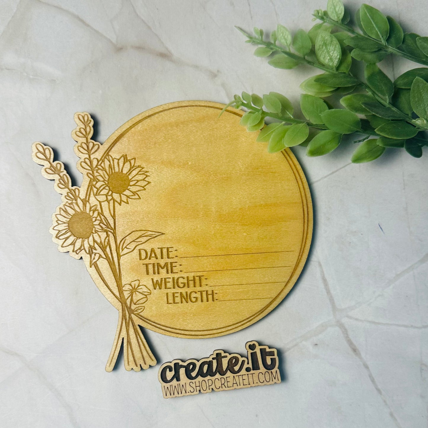 Baby arrival sign - Sunflower