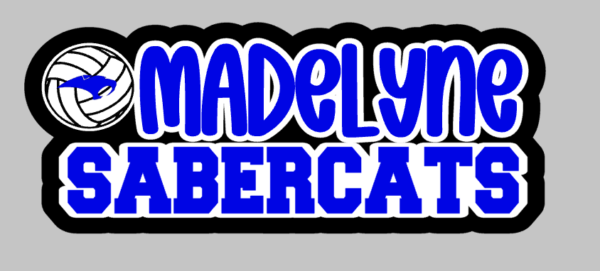 CUSTOM Spirit stick name and team 17" wide