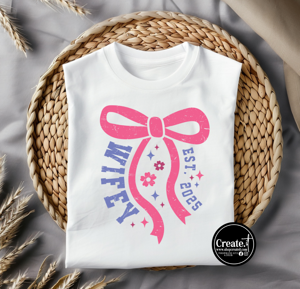 wifey bow shirt