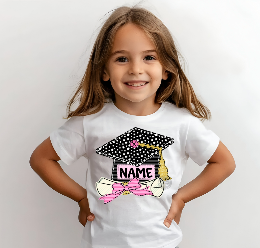 Grad shirt pink w/ name