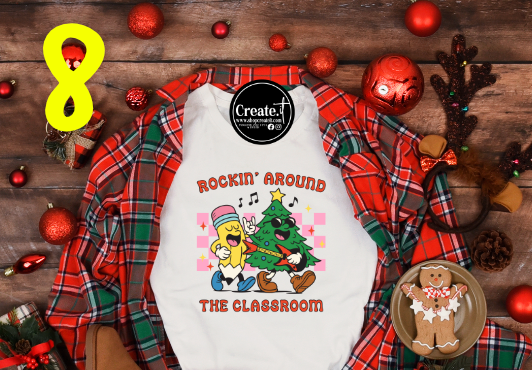 Teacher Christmas Sublimation shirt options