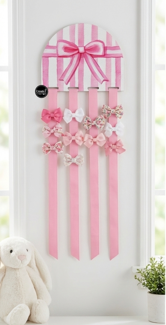 Bow holder- Pink stripes