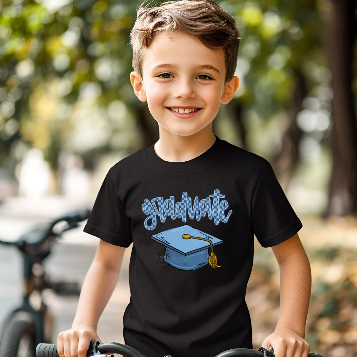 Grad shirt blue w/ name