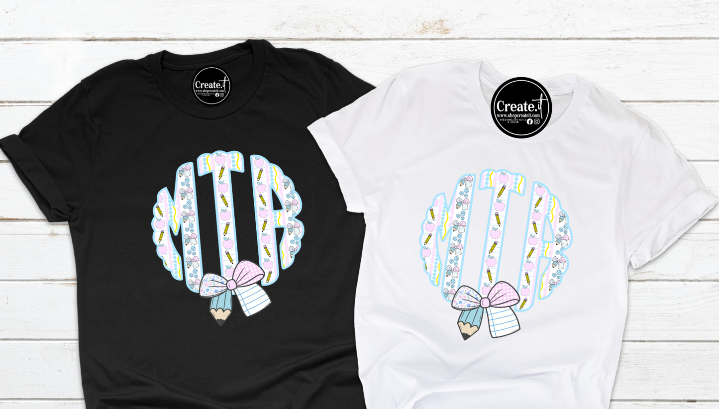 Teacher Monogram T-shirt