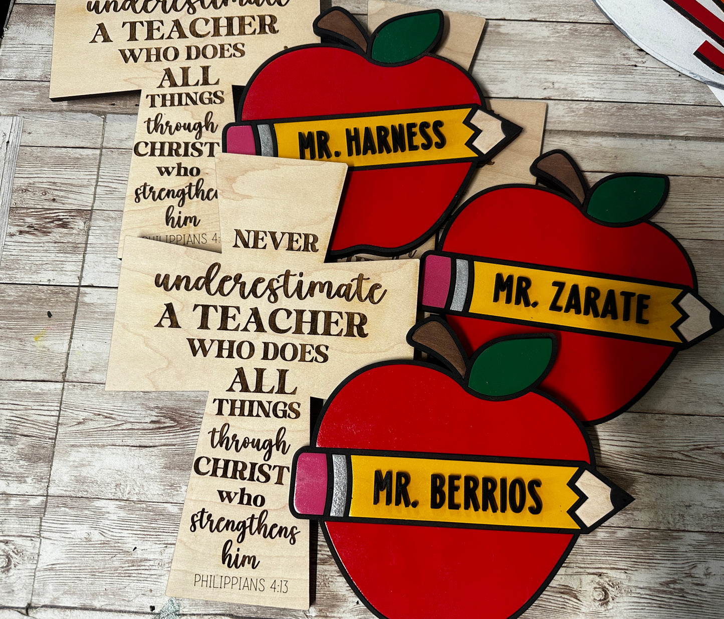 Cross and apple  sign