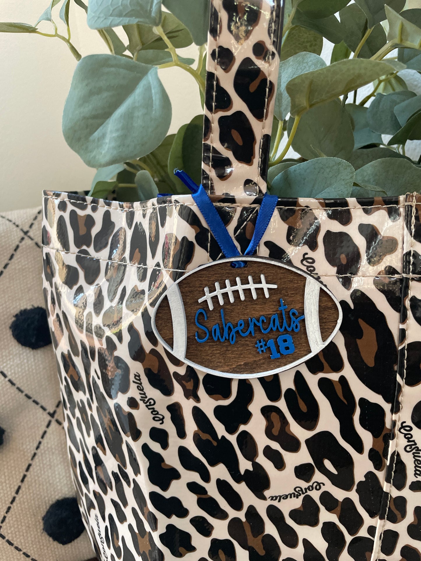 Bag Tag- Football with name and number