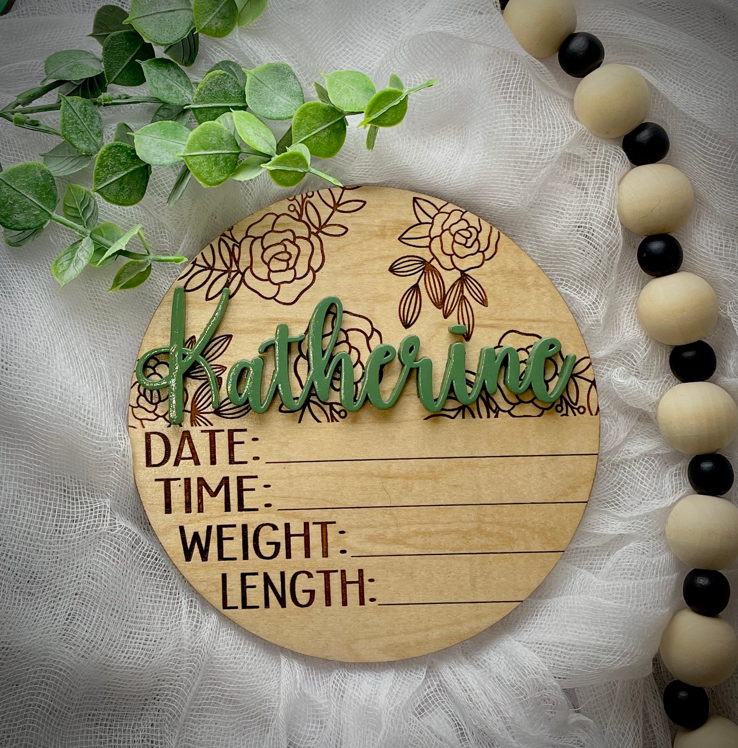 Welcome Baby Sign with  3Dname