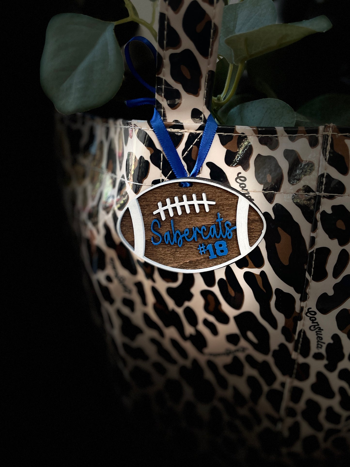 Bag Tag- Football with name and number
