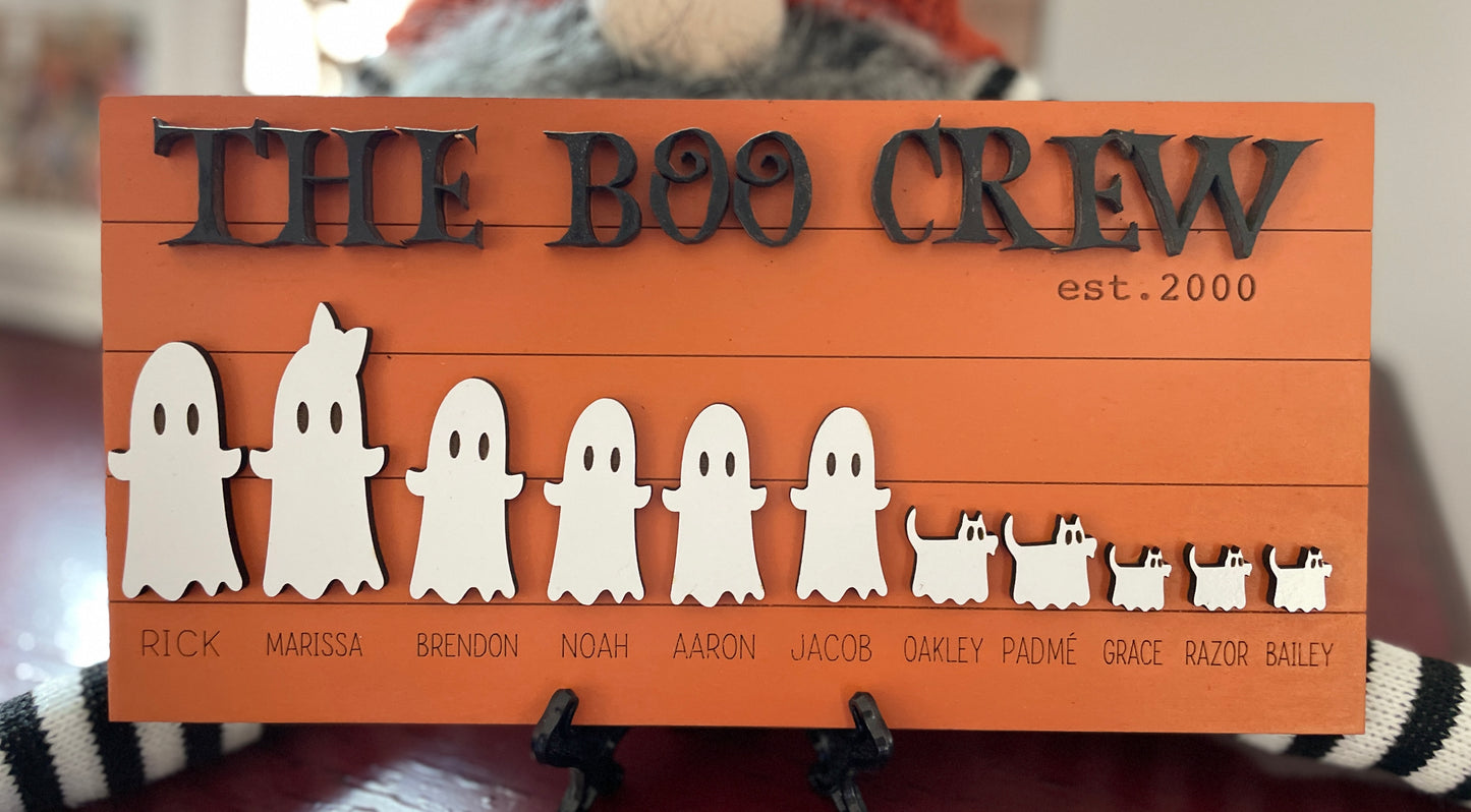Boo Crew family  sign custom (2 sizes)