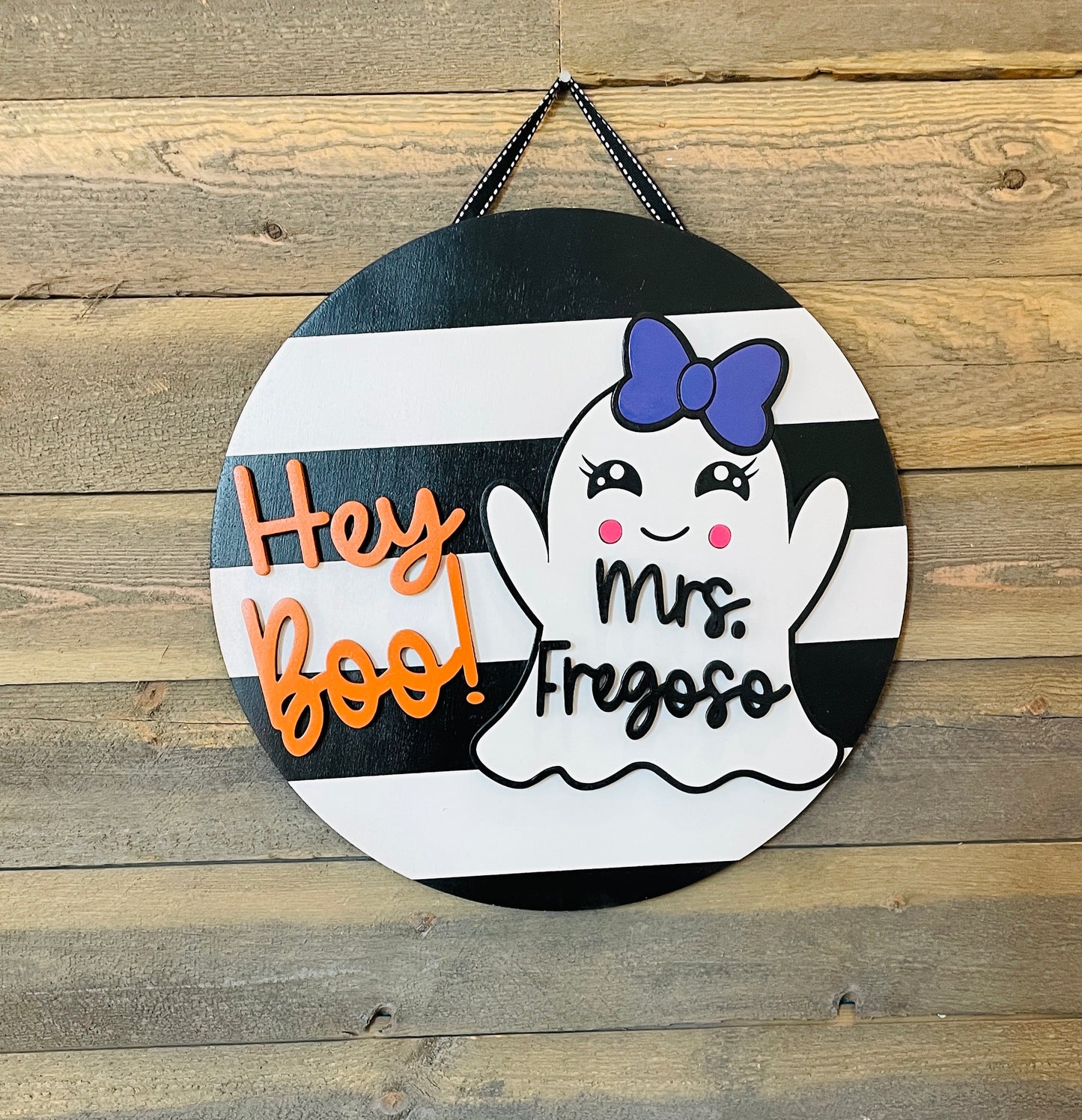 Halloween Custom Name Round sign