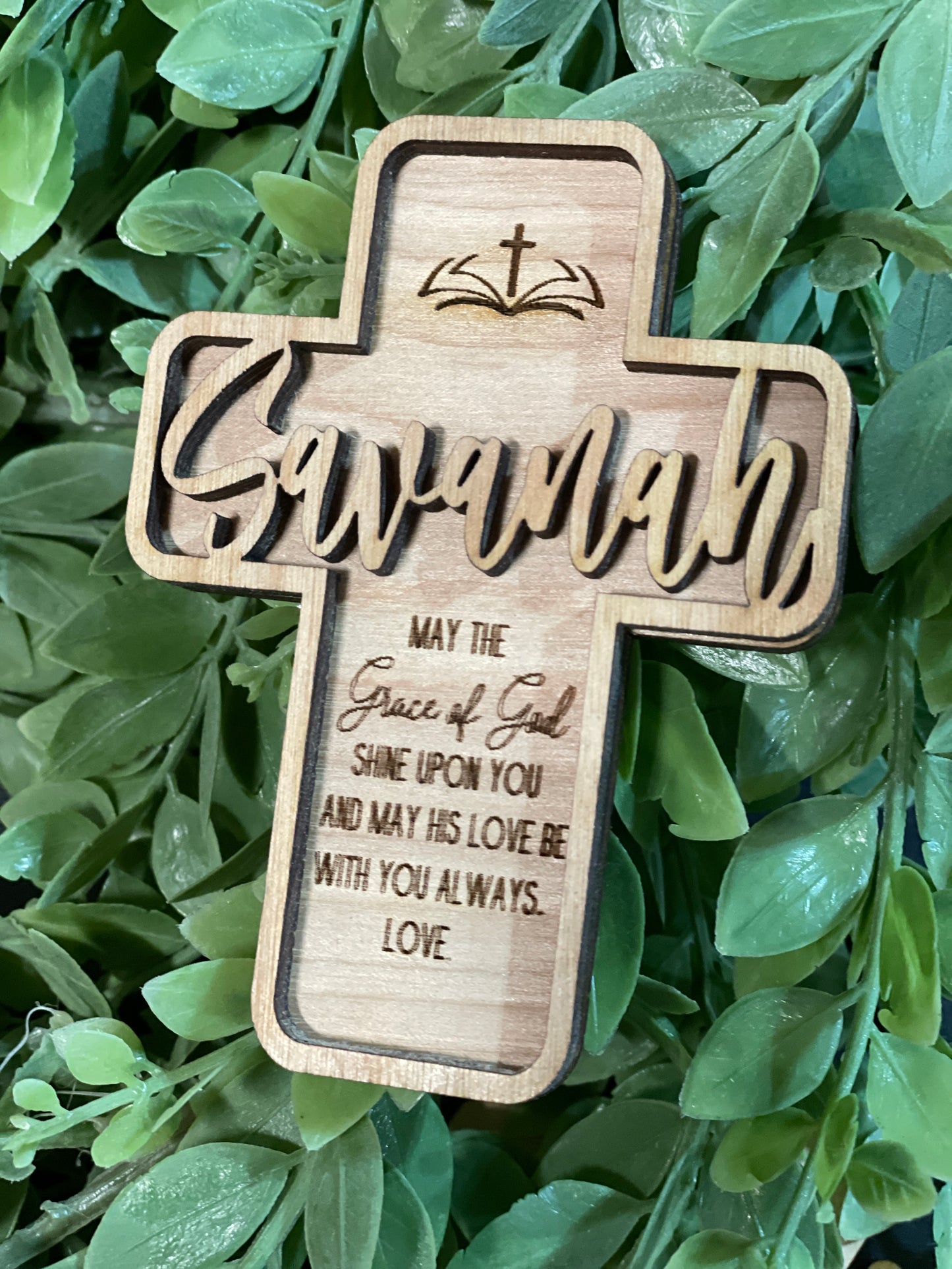 Personalized wood cross