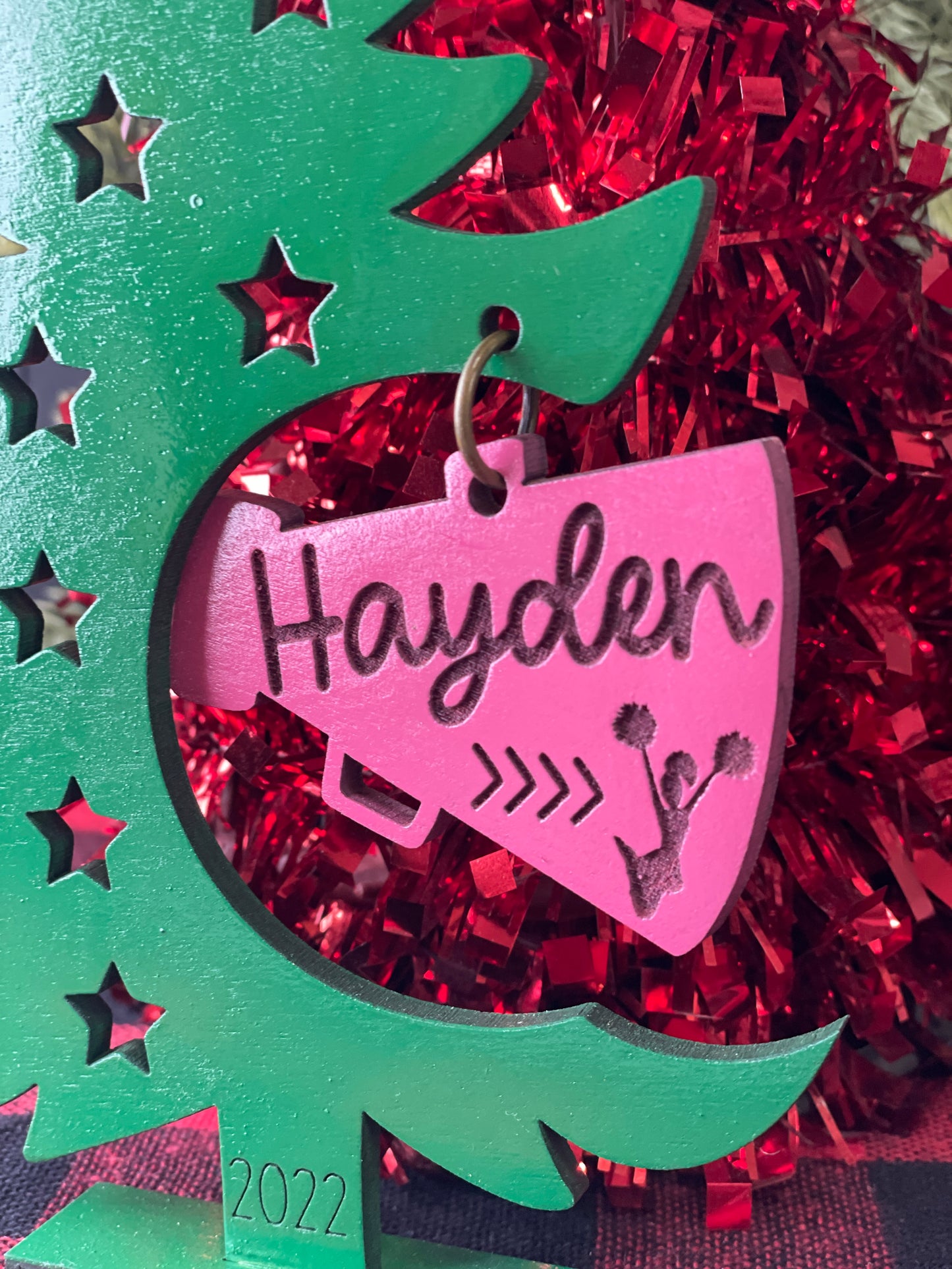 Christmas tree with megaphone