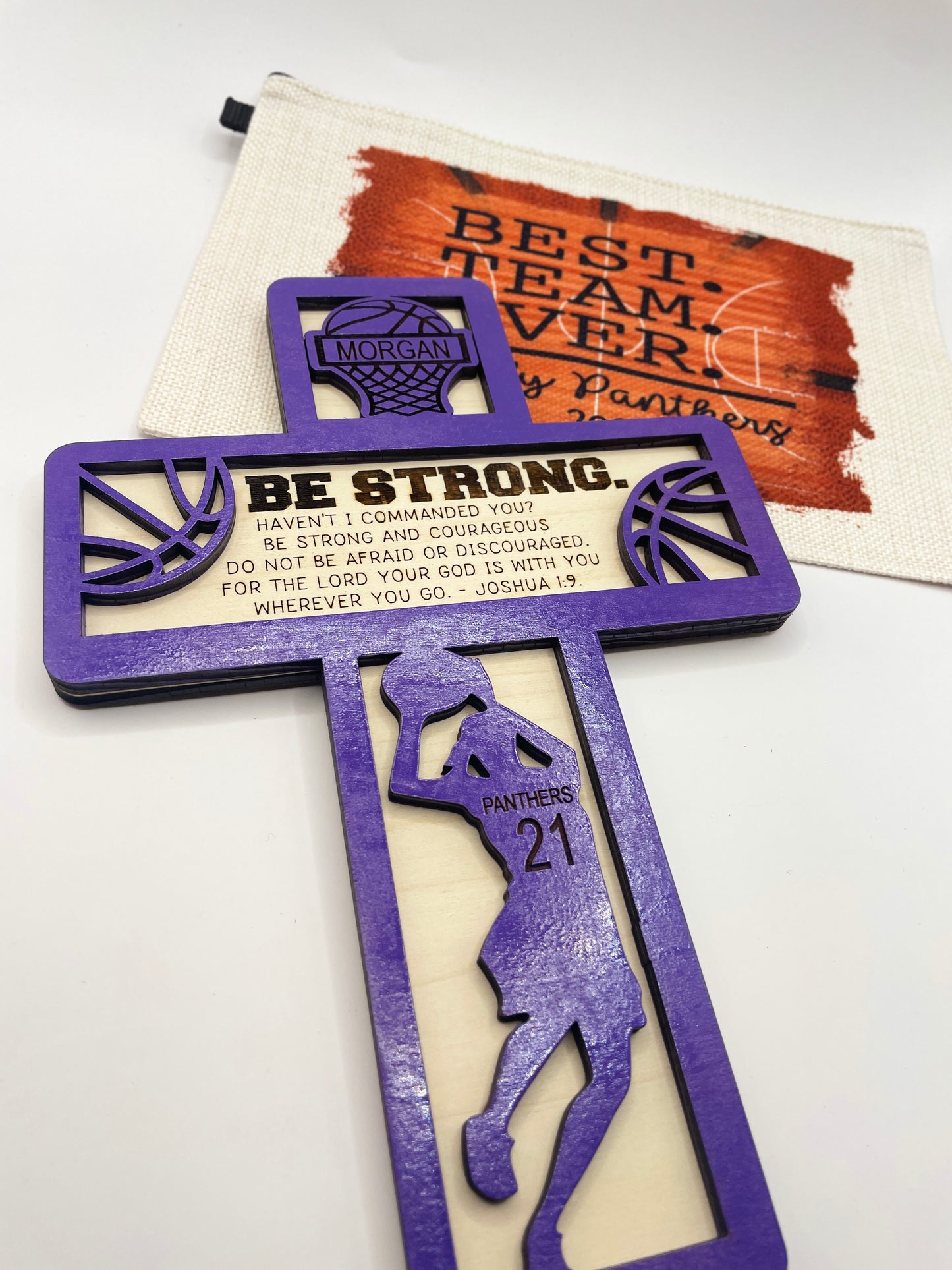 Basketball cross painted  BE STRONG