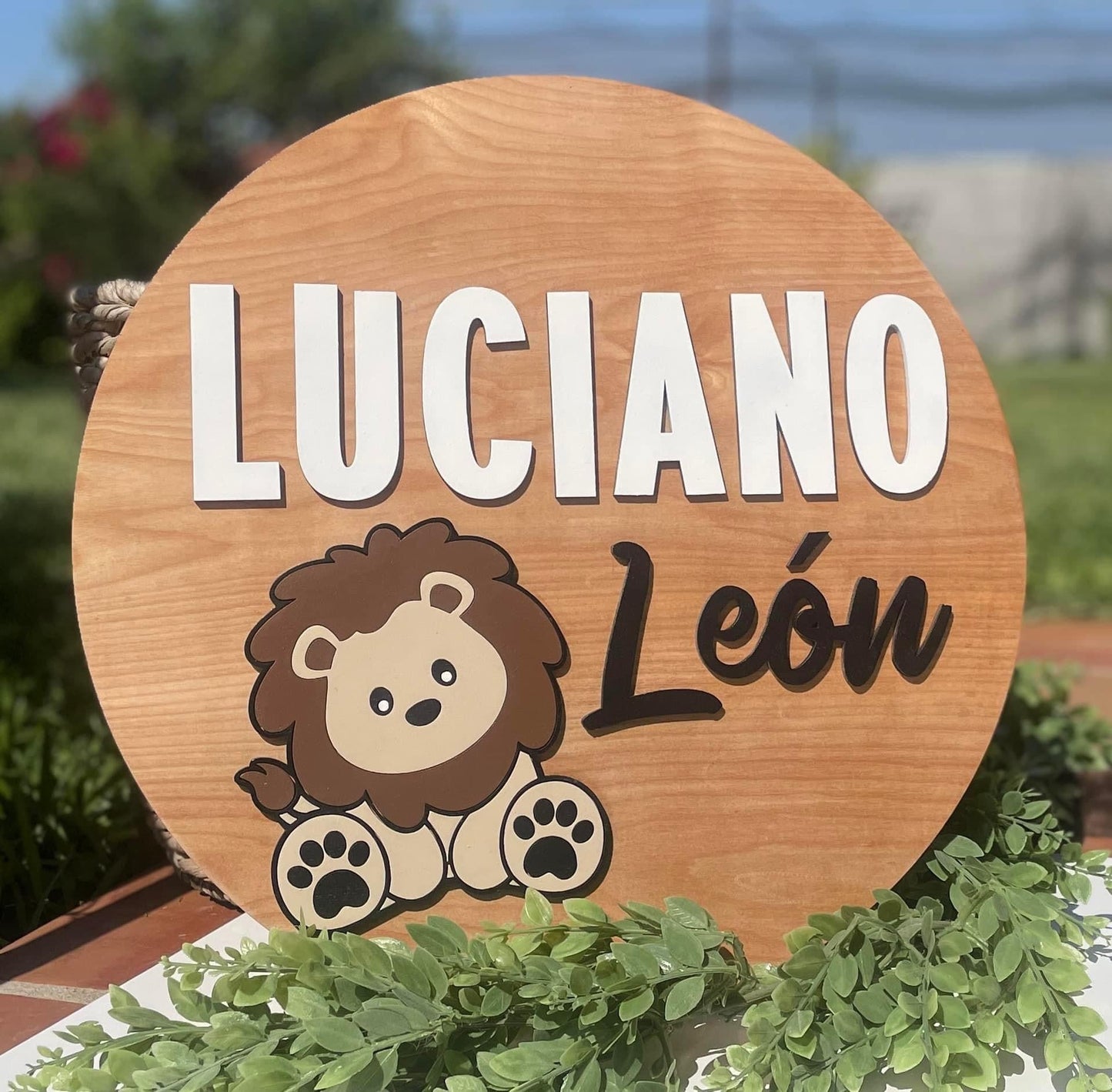 18" Lion Baby Wood Sign