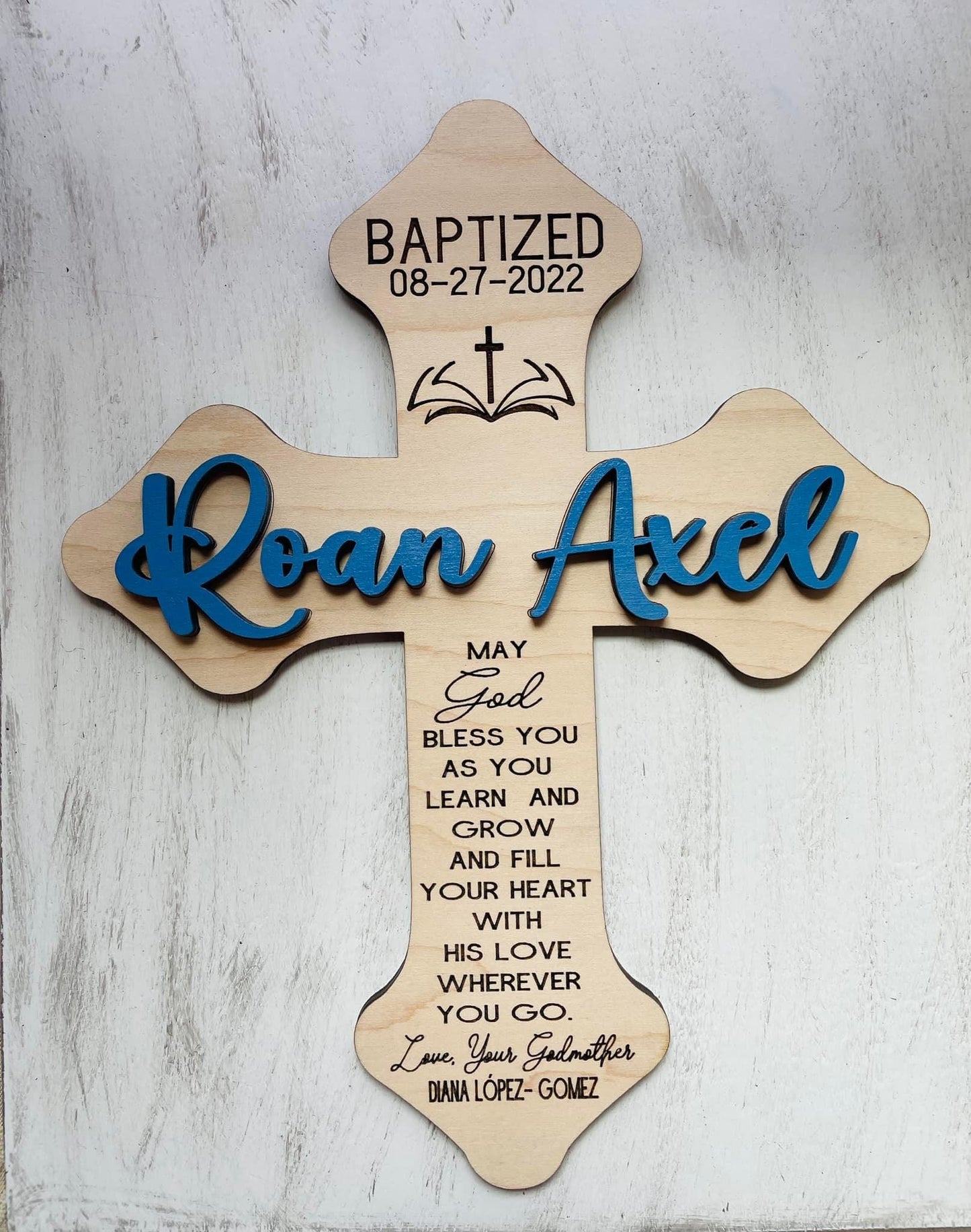 Baptism wood cross