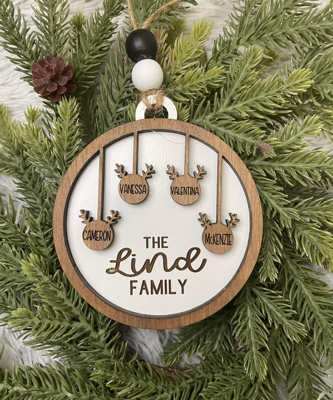 Reindeer family ornament