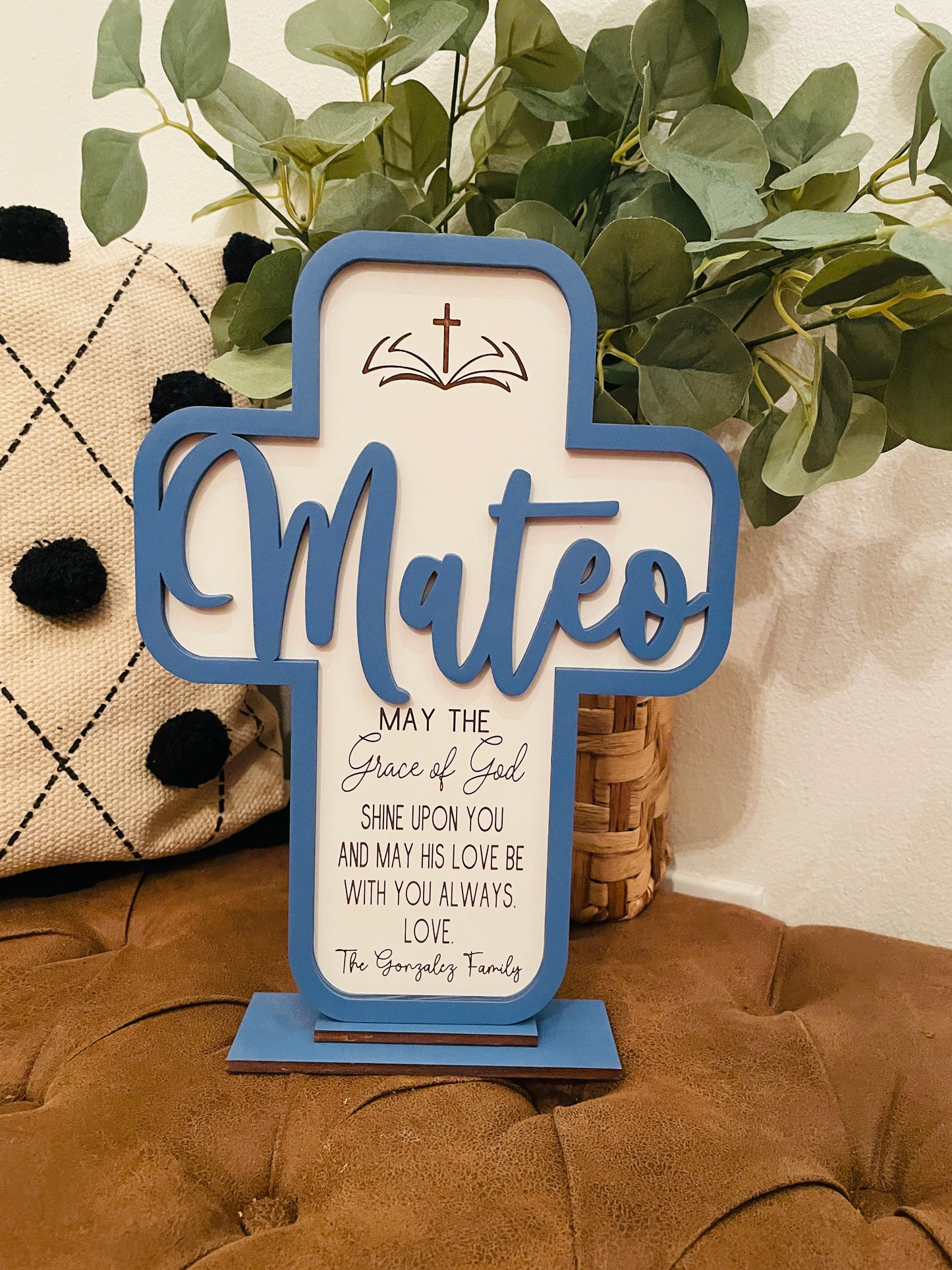 Personalized  standing wood cross