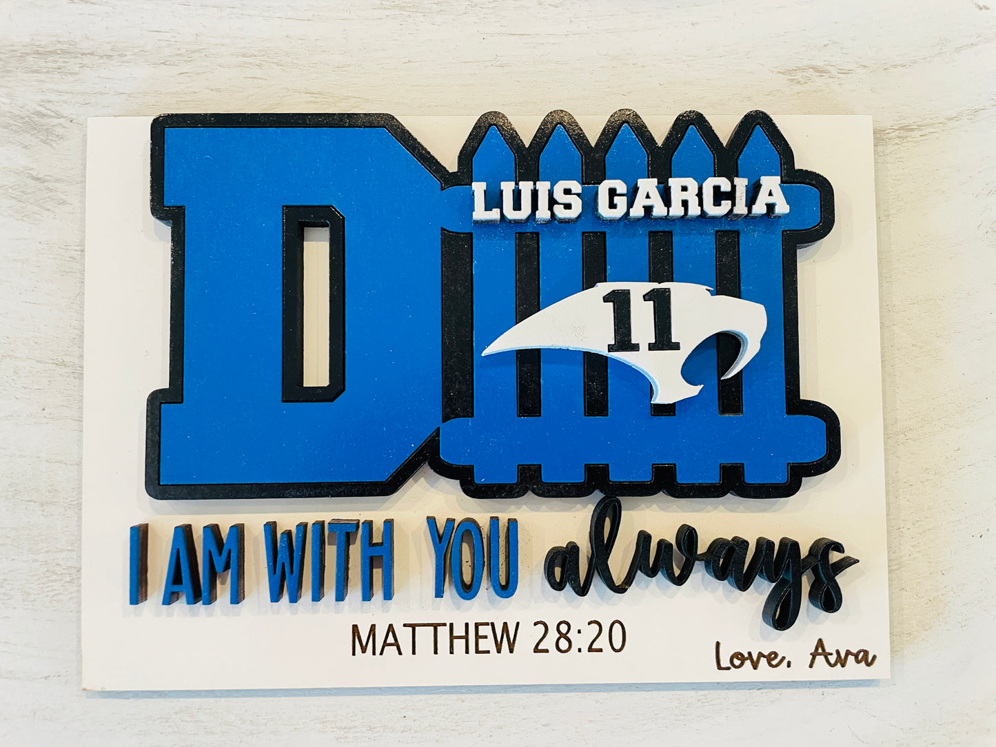 Football Defense- I am with you always sign