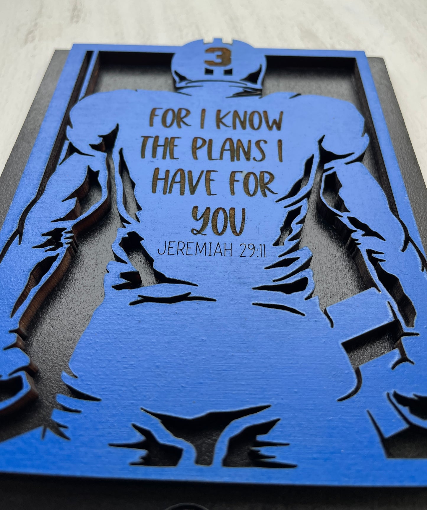 Football player Sign with custom scripture