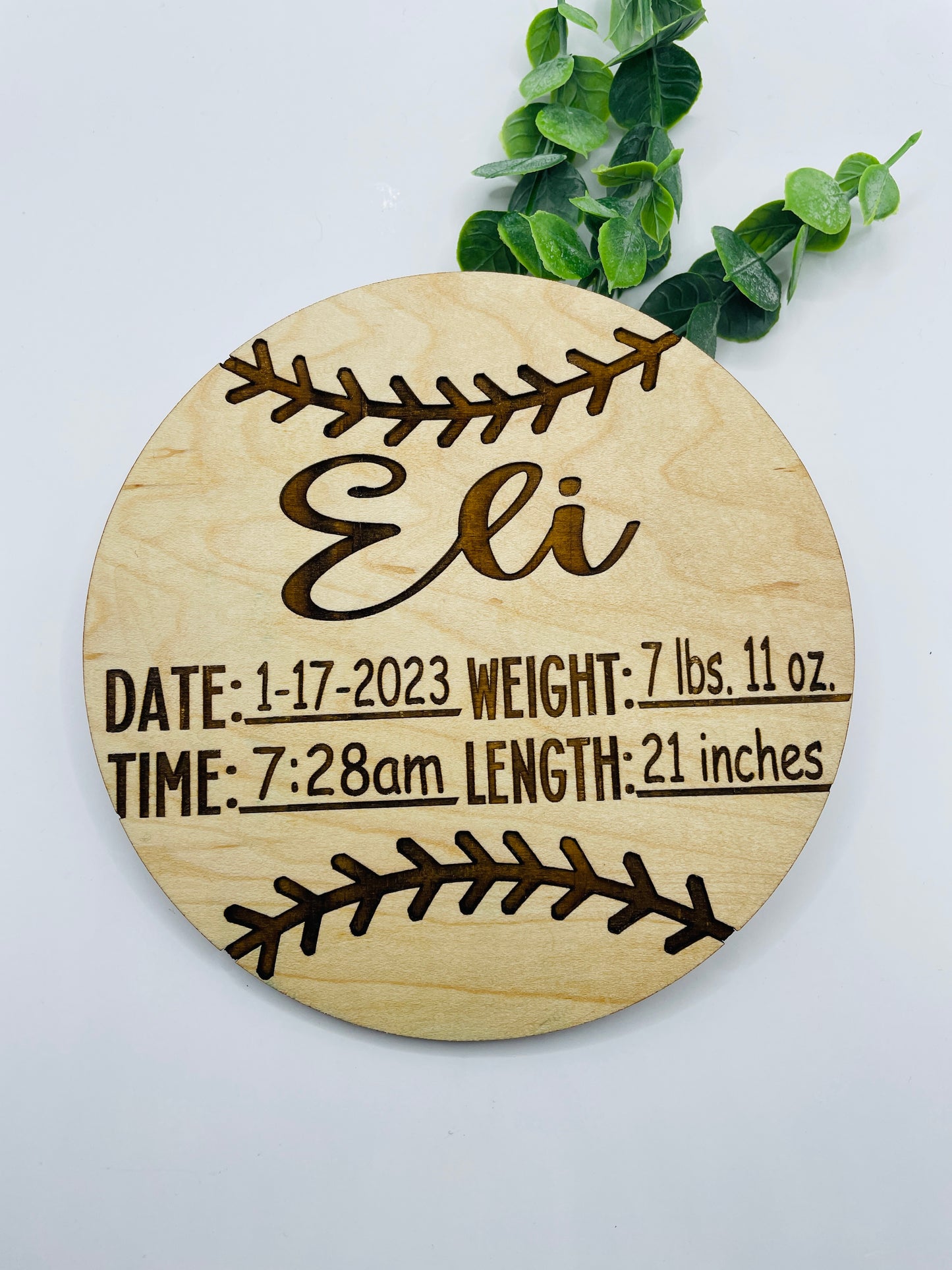 Baseball Welcome Baby Sign
