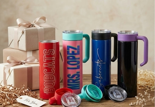 UV decal tumbler with removable handle