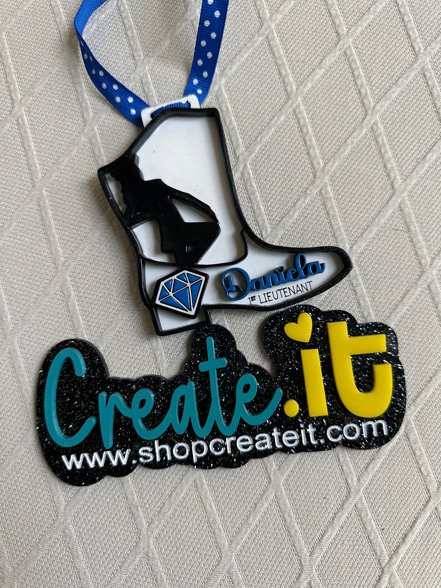 Drill team boot bag tag