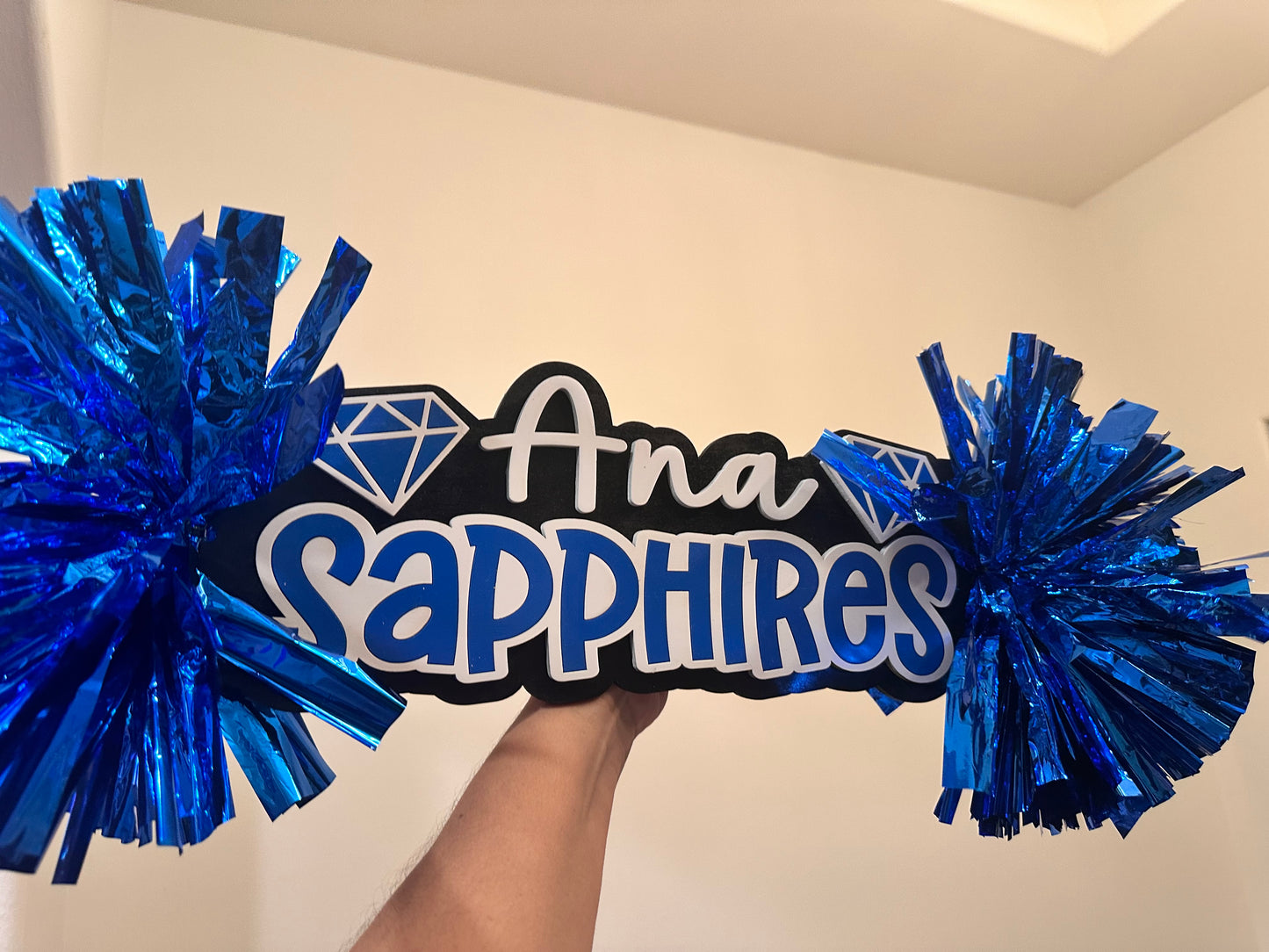 CUSTOM Spirit stick name and team 17" wide