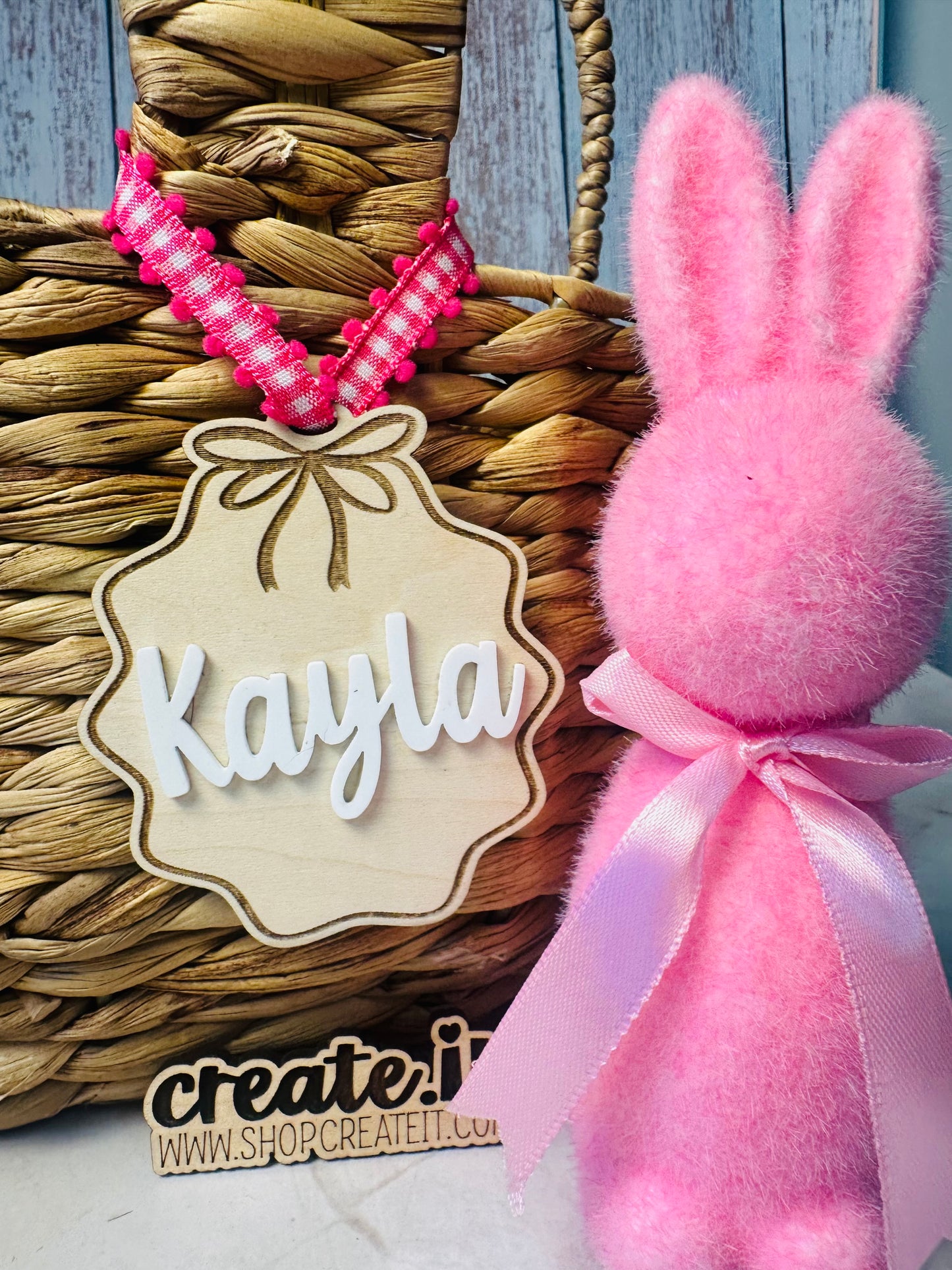 Bow engraved  tag
