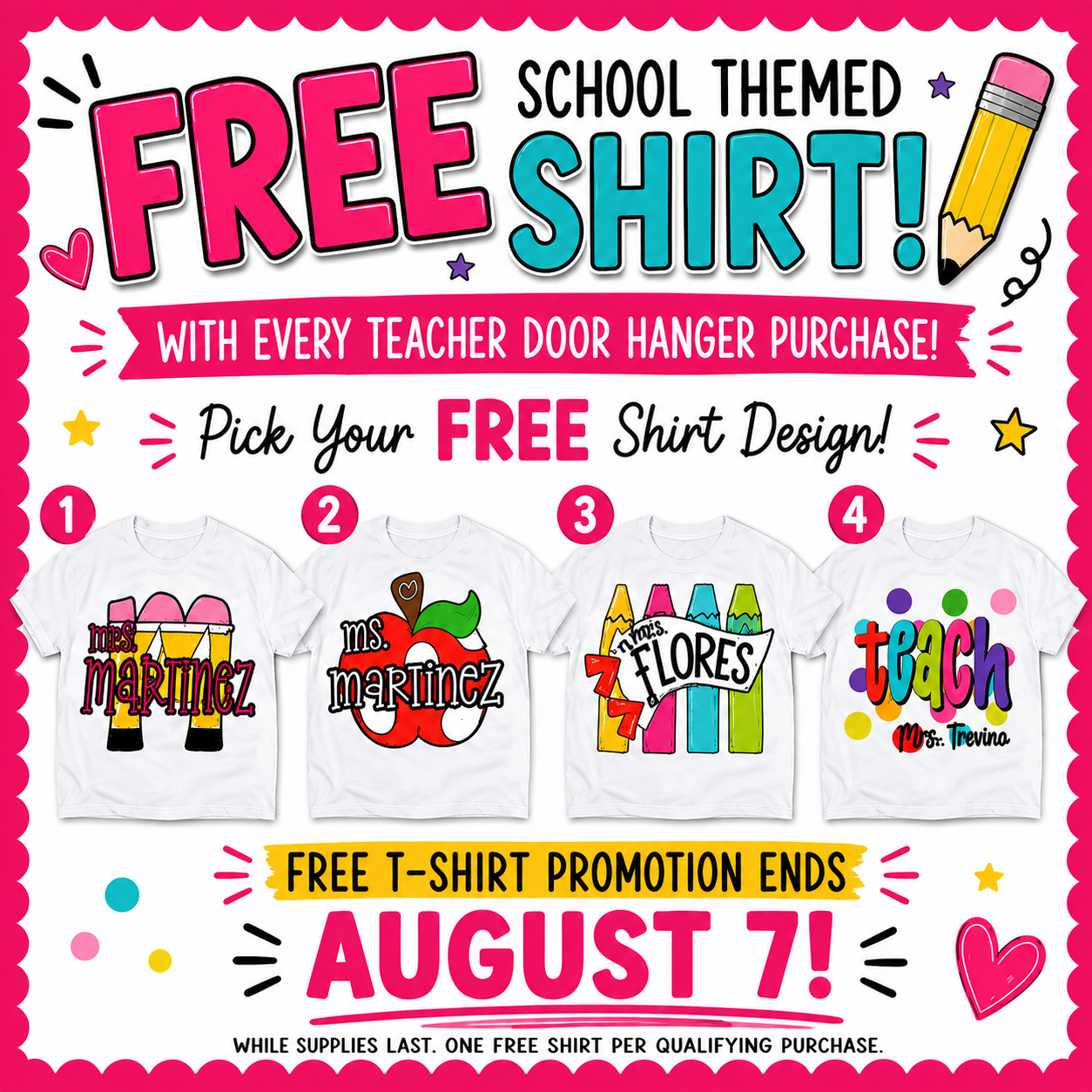 Custom Teacher Door Hangers with FREE Teacher Shirt | Personalized Classroom Door Signs | Create.It