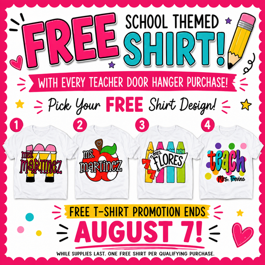 Custom Teacher Door Hangers with FREE Teacher Shirt | Personalized Classroom Door Signs | Create.It
