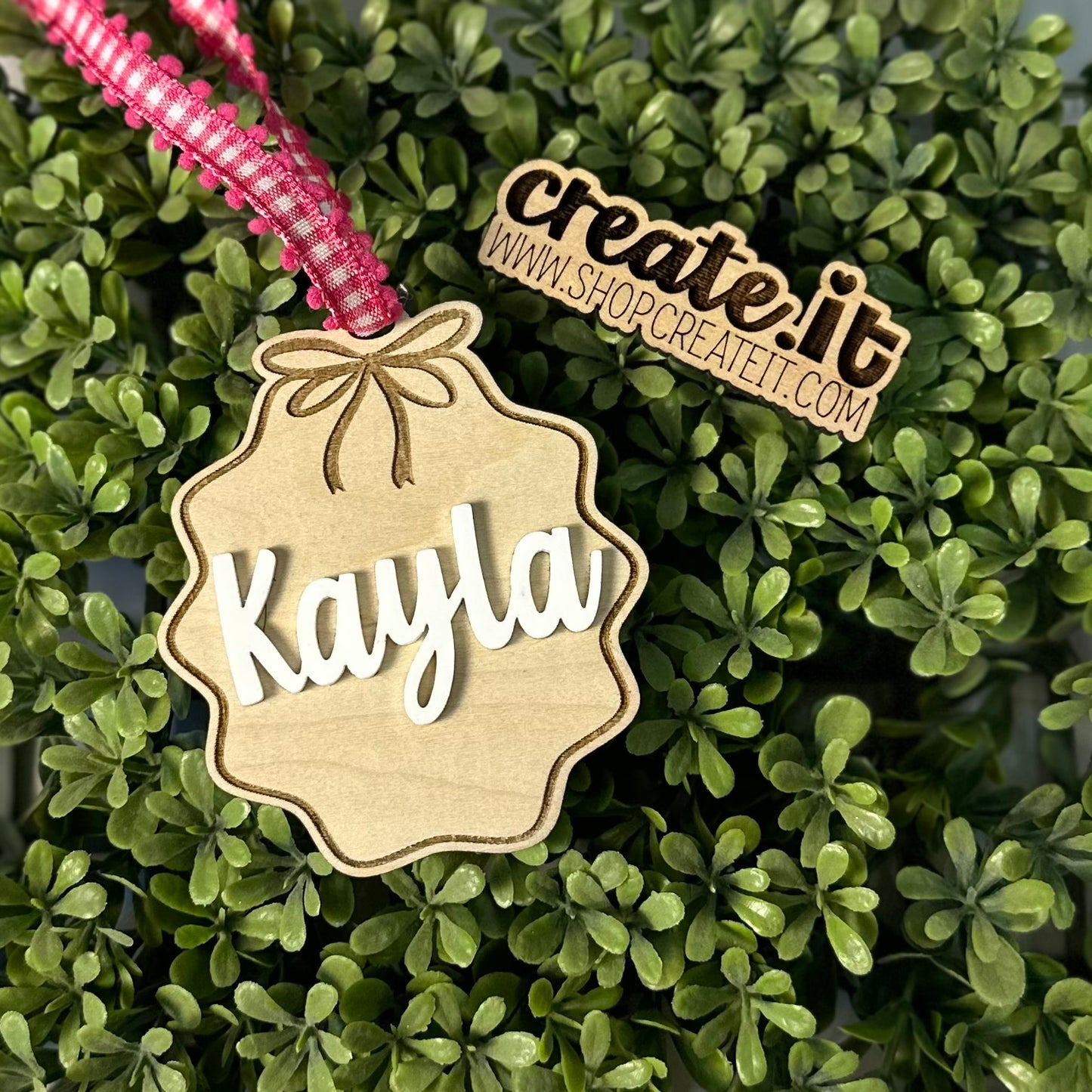Bow engraved  tag
