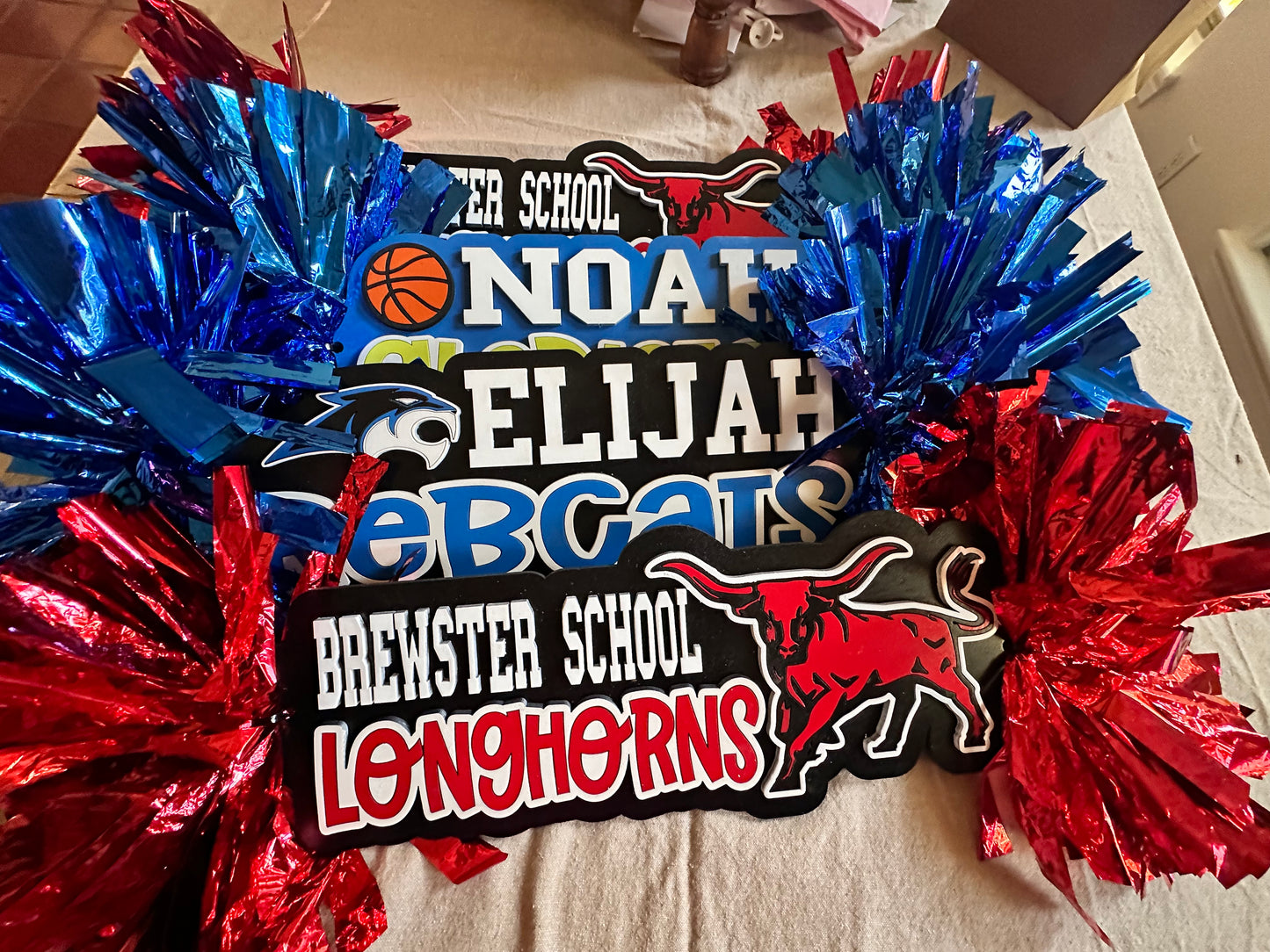 CUSTOM Spirit stick name and team 17" wide