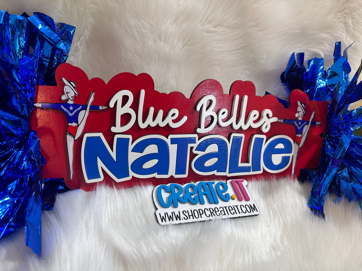 CUSTOM Spirit stick name and team 17" wide