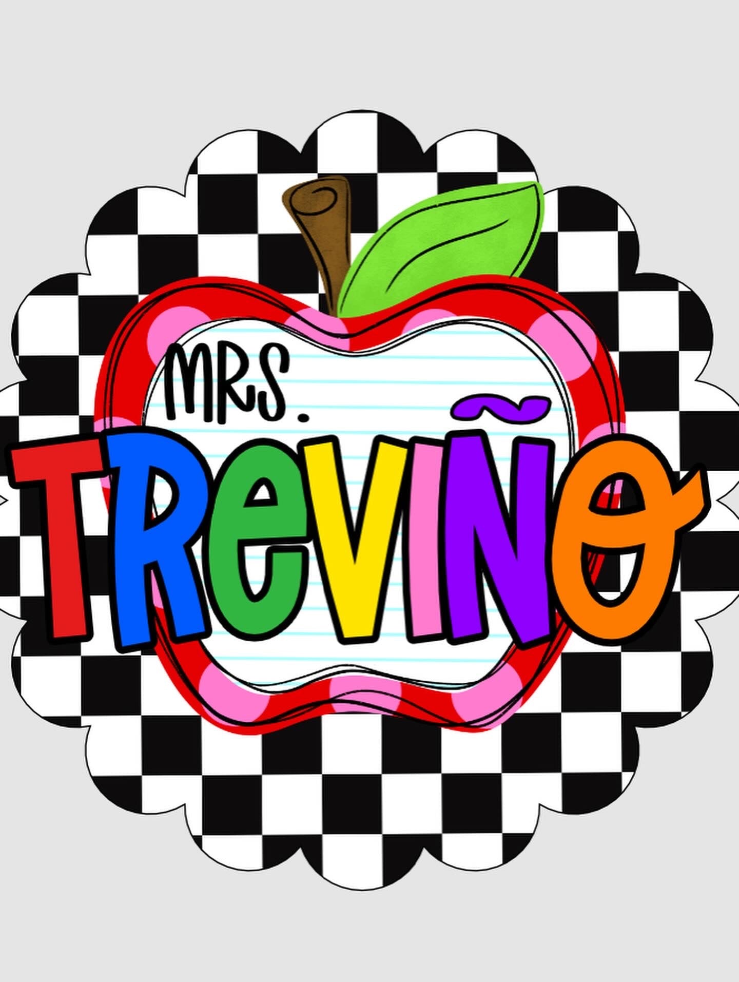 Checkered apple door hanger