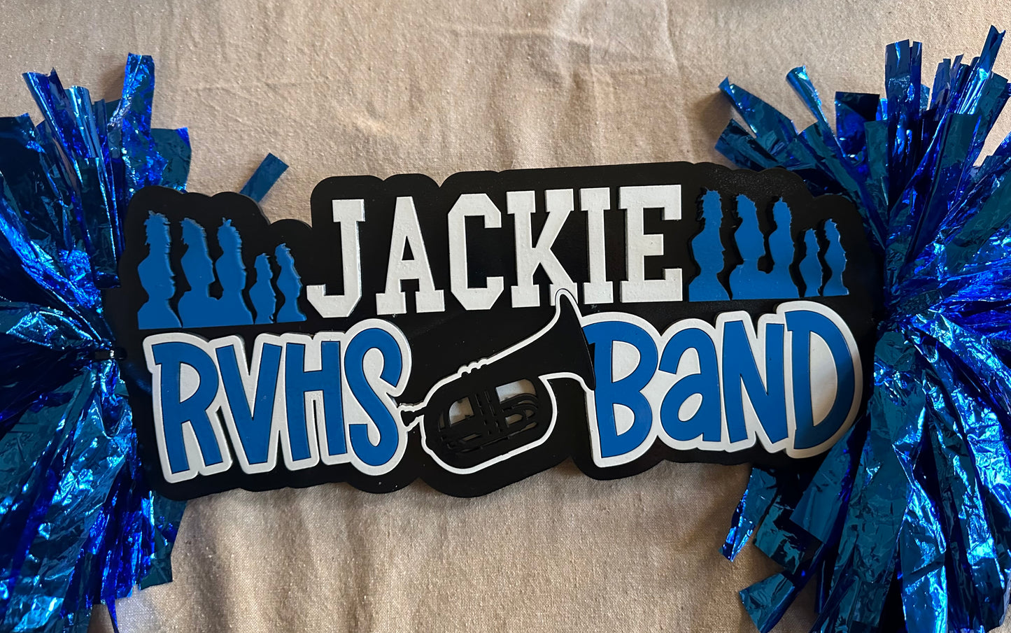 CUSTOM Spirit stick name and team 17" wide