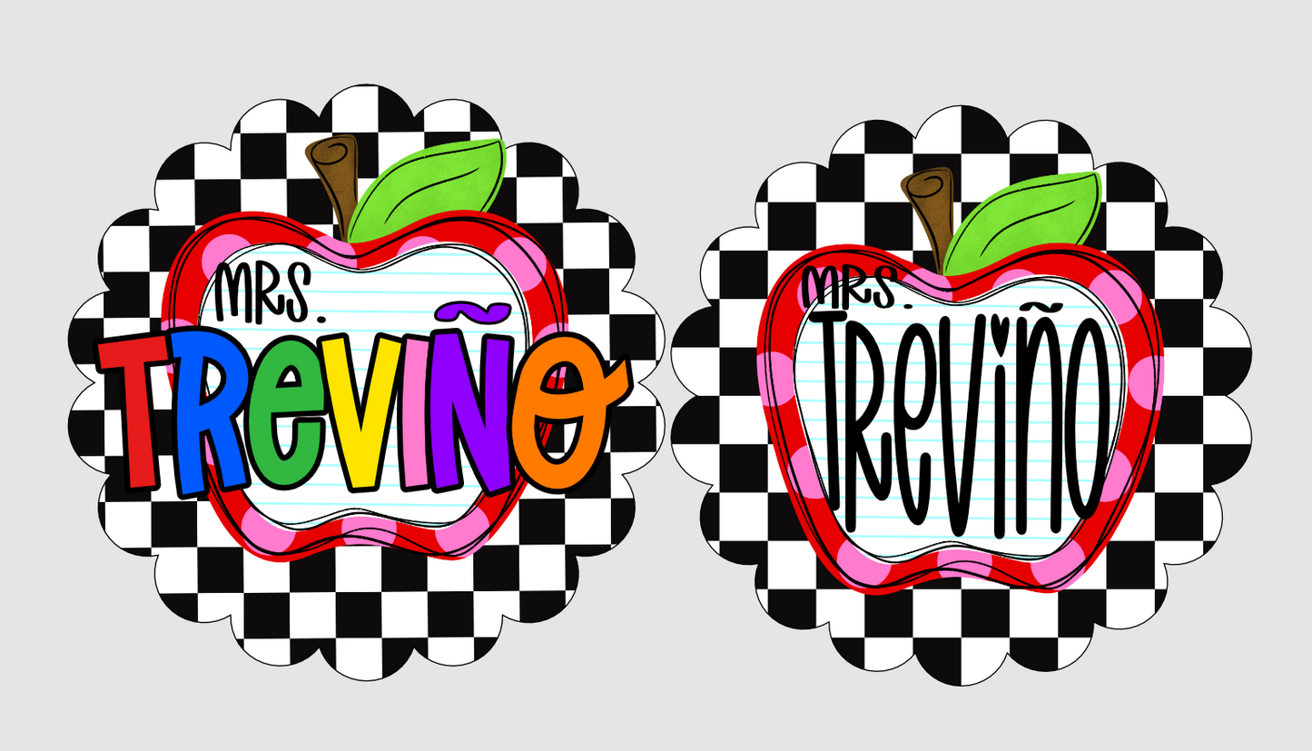 Checkered apple door hanger