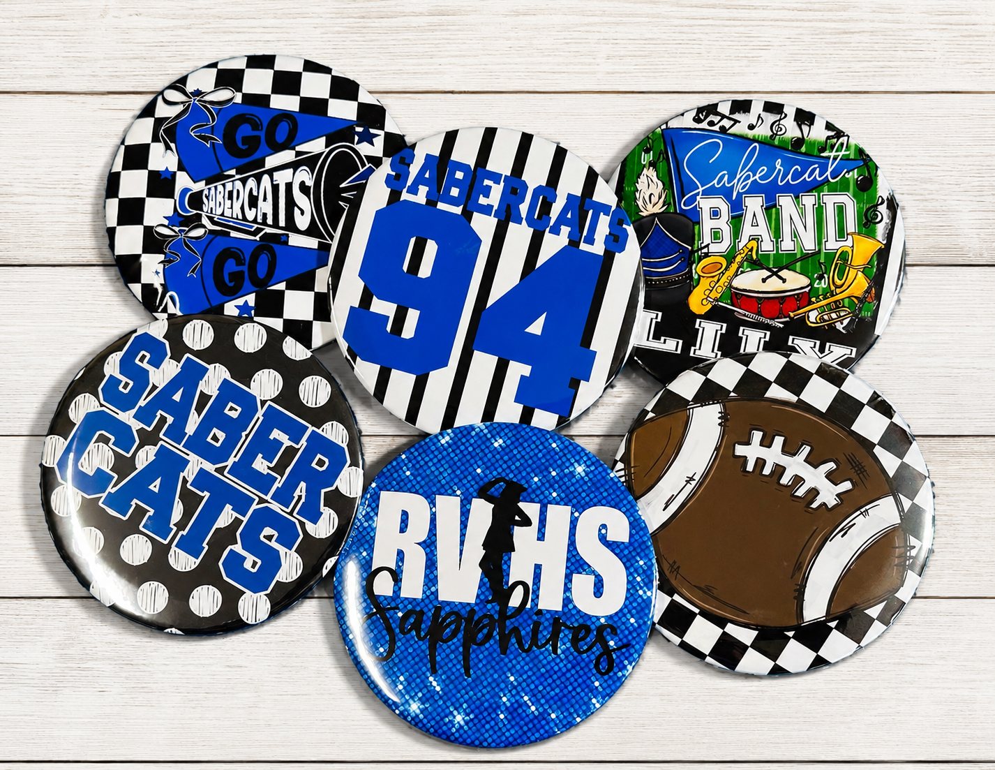 3"custom buttons
