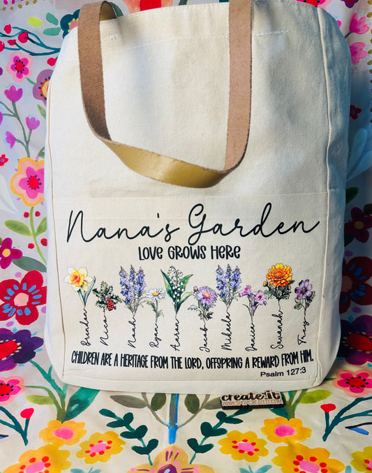 Custom Birth Flower Gift - Canvas, bag or shirt