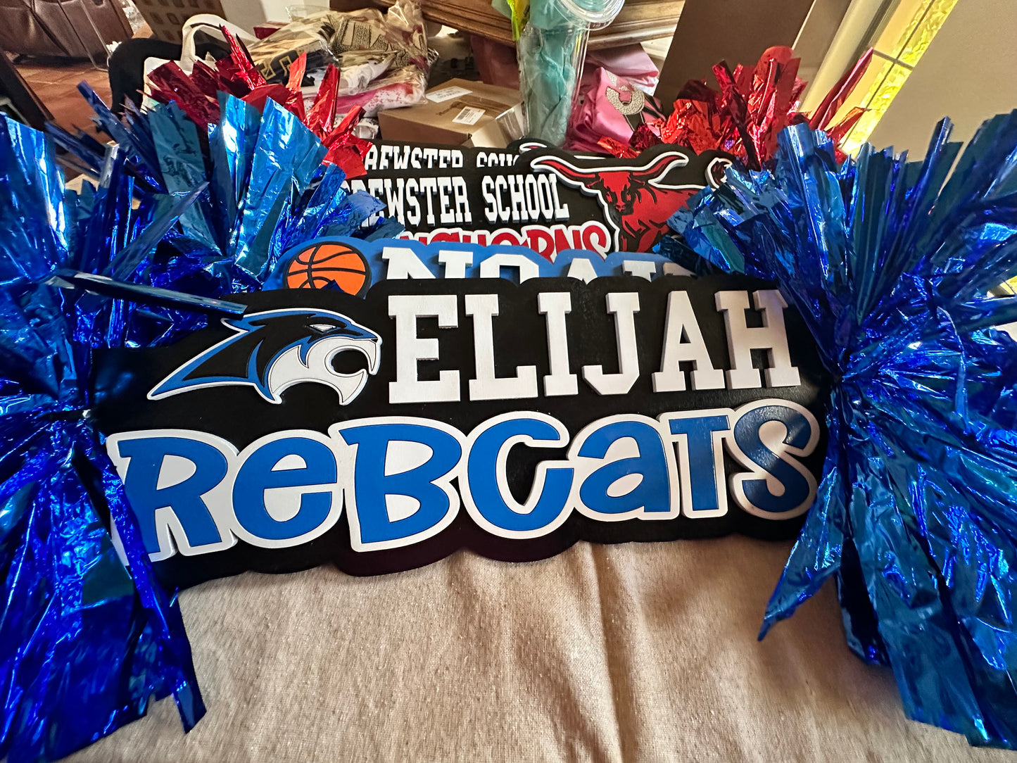 CUSTOM Spirit stick name and team 17" wide