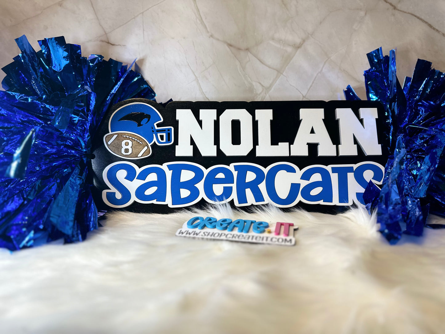 CUSTOM Spirit stick name and team 17" wide