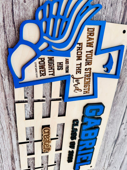 Track  W/Cross Custom  medal holder