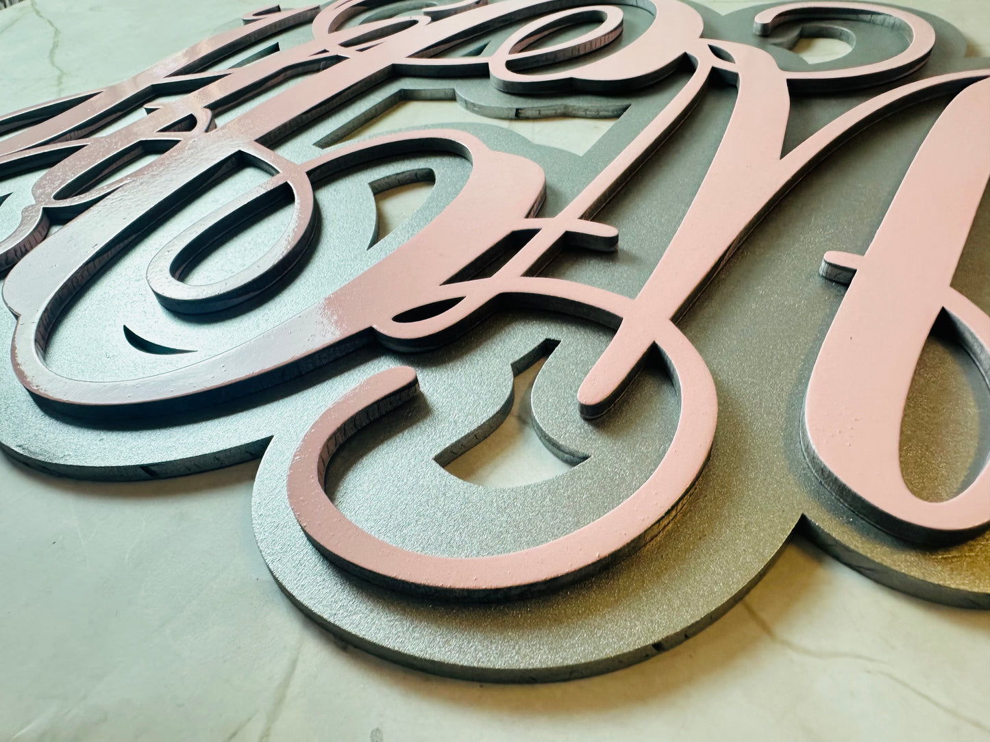 Monogram wood sign